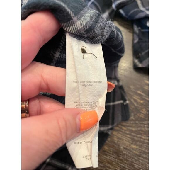 C&C California Gray Plaid Flannel Button Down Shirt sz XS - Picture 7 of 7